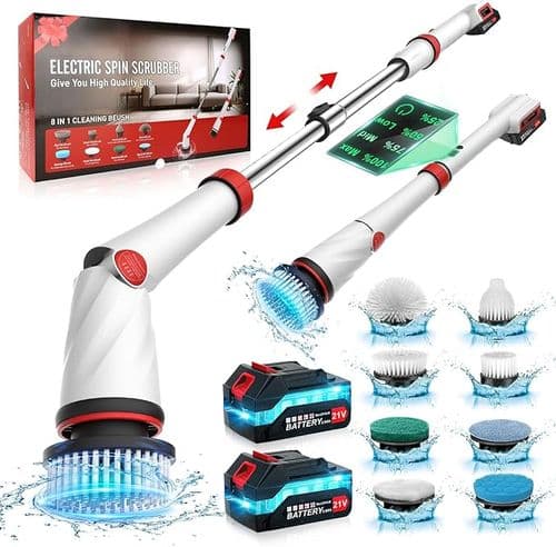 Veubew Extended Handle Spin Scrubber